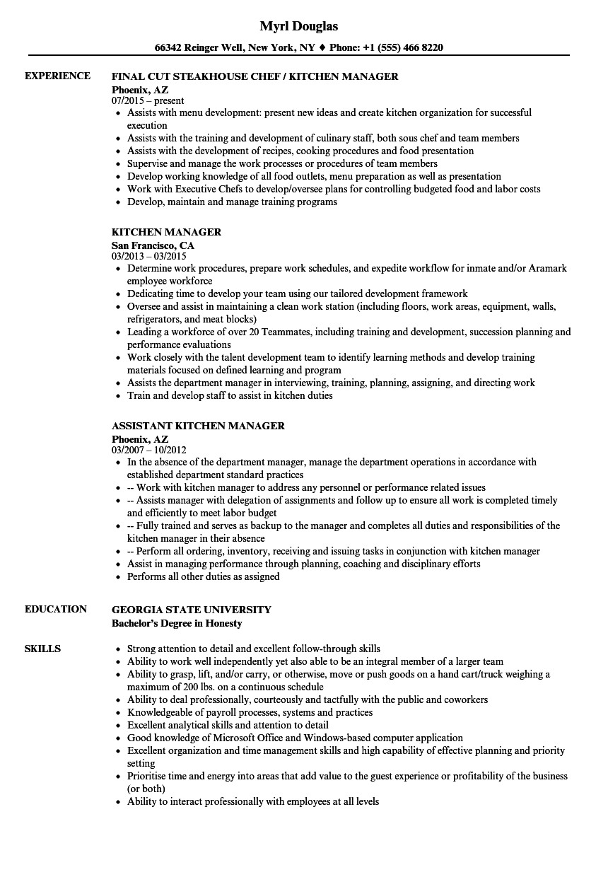 Resume Examples Kitchen Manager Resume Examples Pinterest throughout measurements 860 X 1240