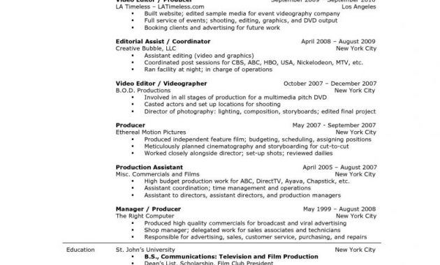 Resume Film Resume Template Economiavanzada pertaining to dimensions 791 X 1024