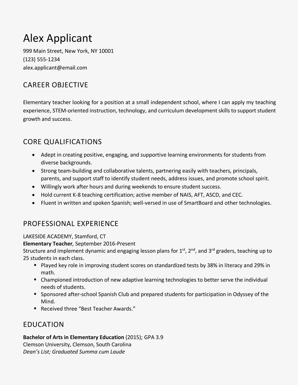 Clemson Resume Template • Business Template Ideas