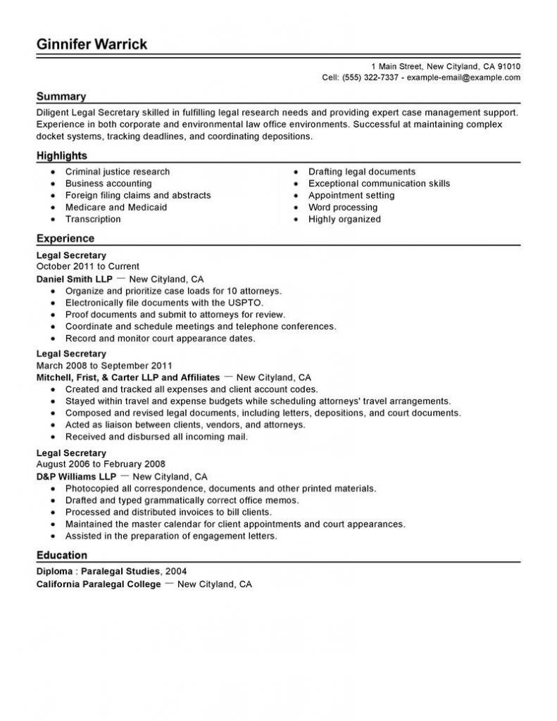 Resume Sample Secretary Resume Economiavanzada pertaining to proportions 791 X 1024