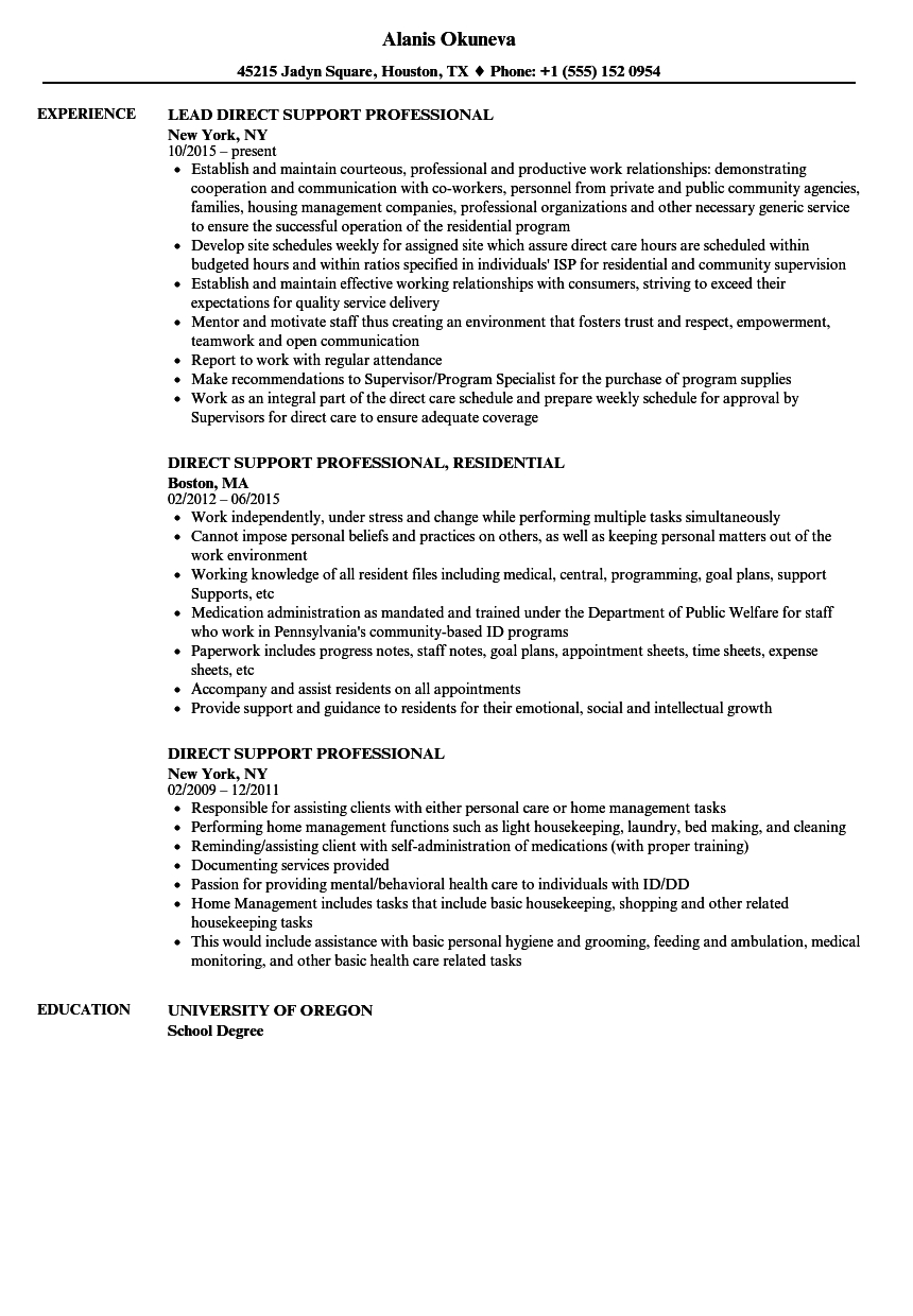 Resume Template Resume For Direct Support Professionalnt Template within measurements 860 X 1240