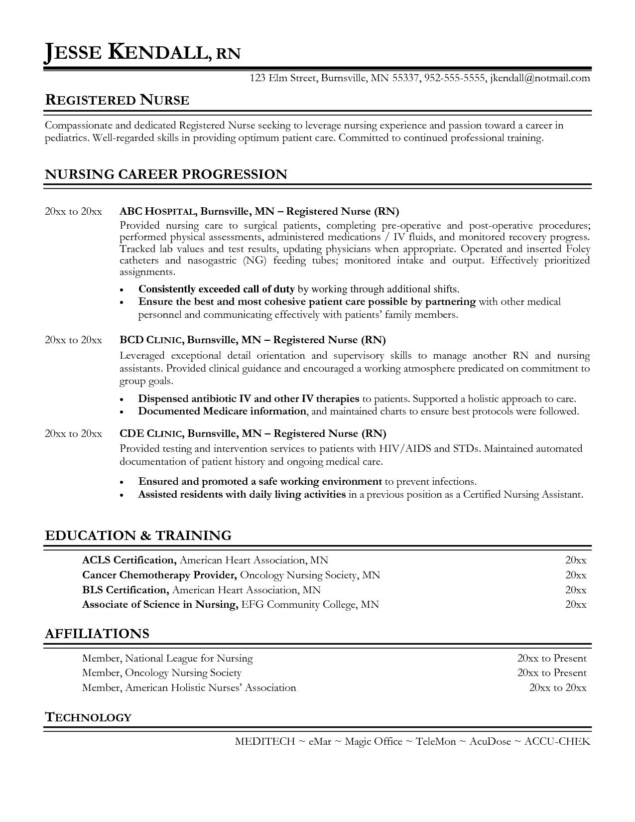 Resumes For Nurses Resume Pinterest Sample Resume Resume And intended for size 1275 X 1650