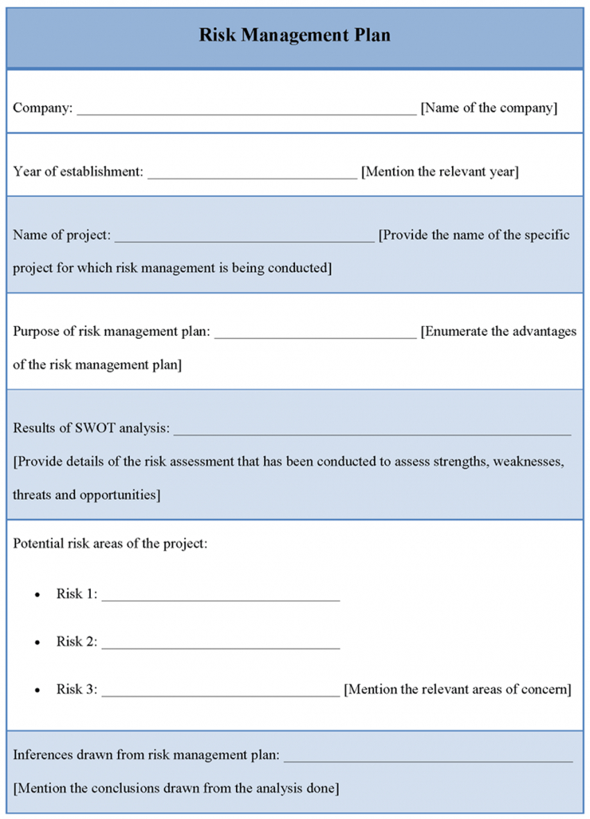 Risk Management Plan Template Proposal Management Plan Template with regard to size 850 X 1180