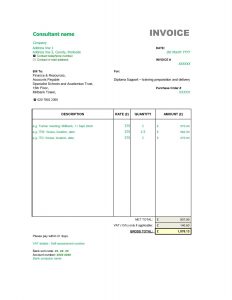 Sample Consultant Invoice Excel Based Consulting Invoice Template within dimensions 1275 X 1650