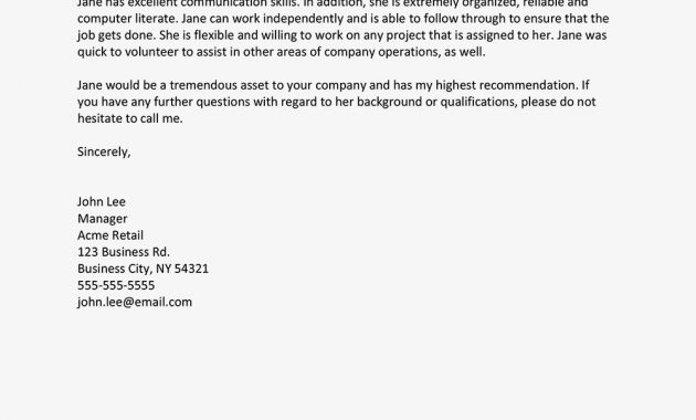 Sample Recommendation Letter From A Employer in proportions 1000 X 1000