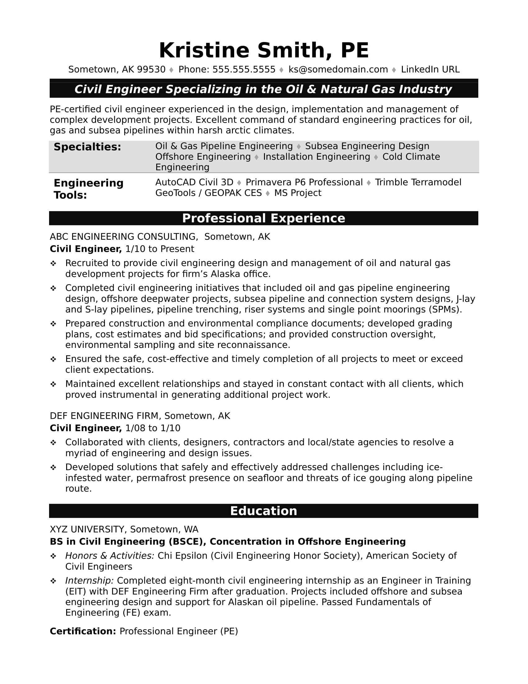 Sample Resume For A Midlevel Civil Engineer Monster intended for sizing 1700 X 2200