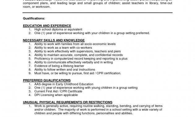 Sample Resume Teachers Aide Assistant Cover Letter Teacher Sap with measurements 1275 X 1650