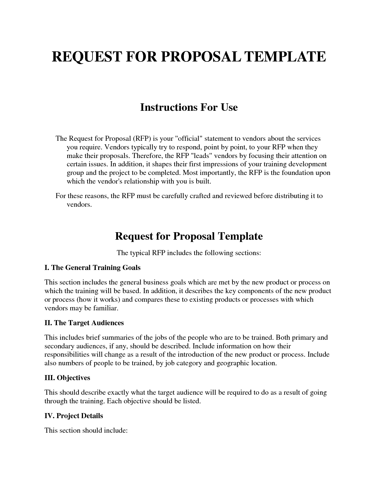 Sample Rfp Template Gallery Website Request For Proposal Template intended for size 1275 X 1650