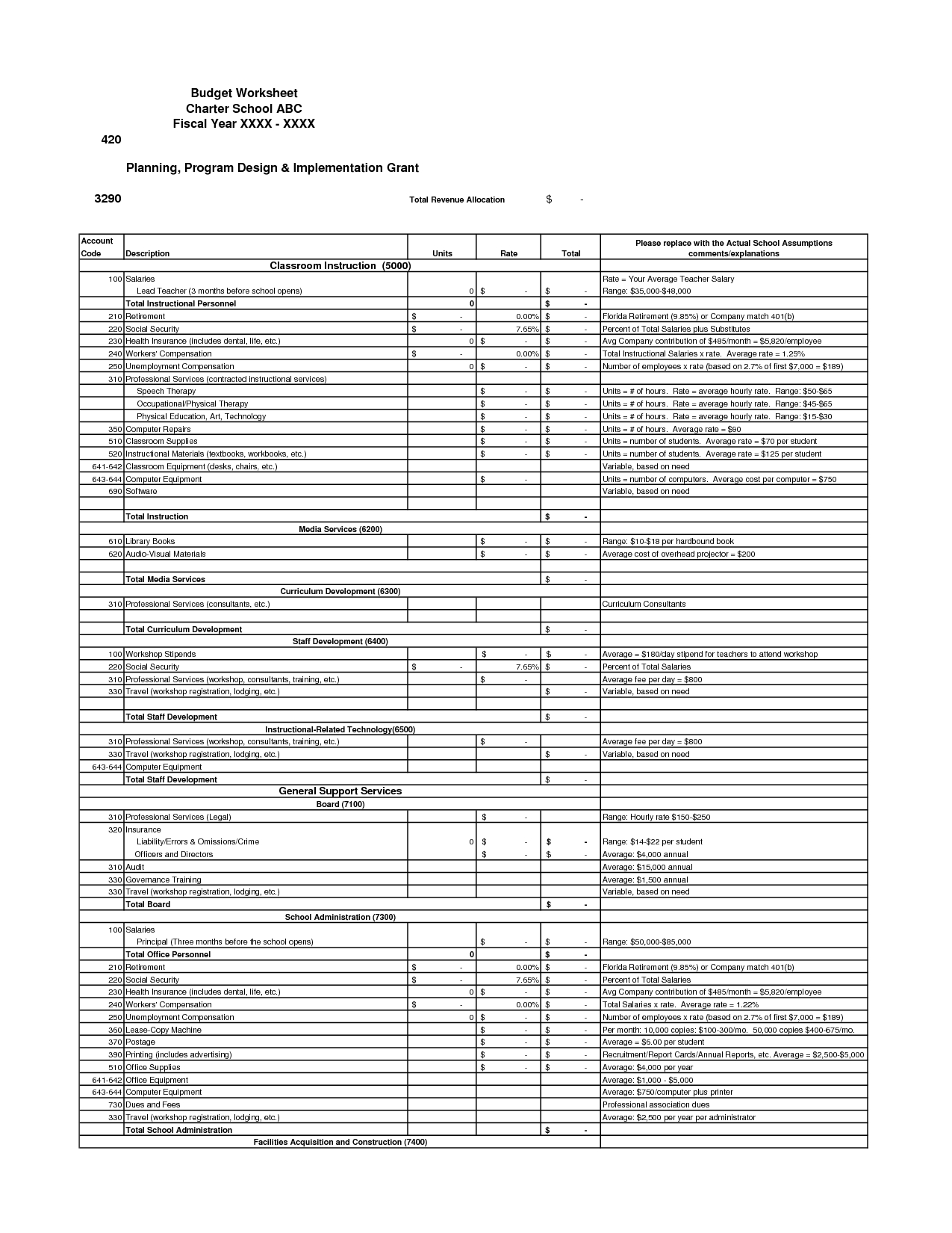 School Budget Template Yelomdigitalsiteco inside measurements 1275 X 1650