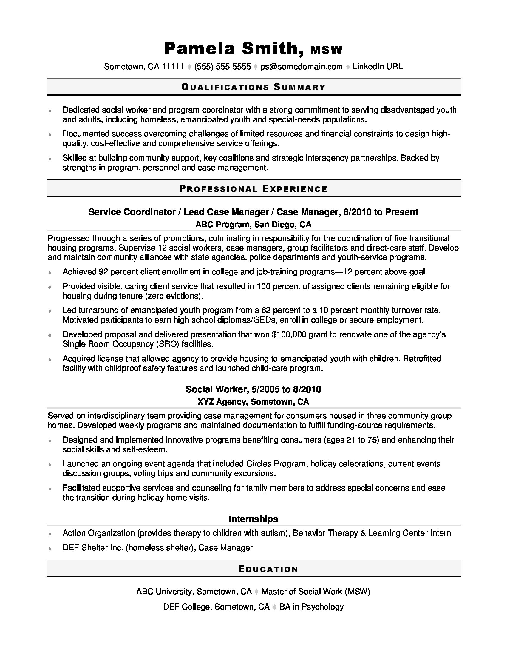 Social Worker Resume Sample Monster in dimensions 1700 X 2200