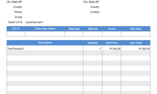 South Africa Tax Invoice Template Sales with regard to measurements 735 X 1081