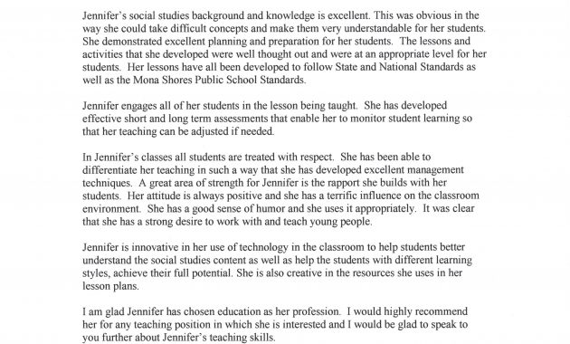 Student Teacher Recommendation Letter Examples Letter Of regarding proportions 5100 X 6600