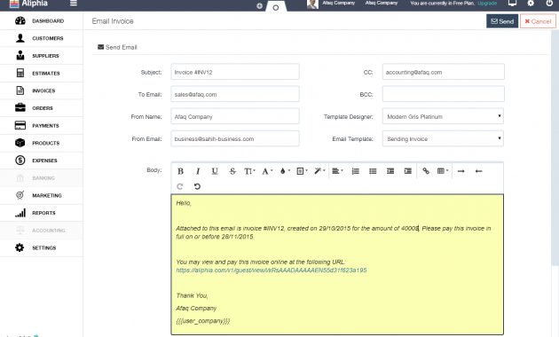 Template Email For Your Invoices Aliphia regarding dimensions 1280 X 800