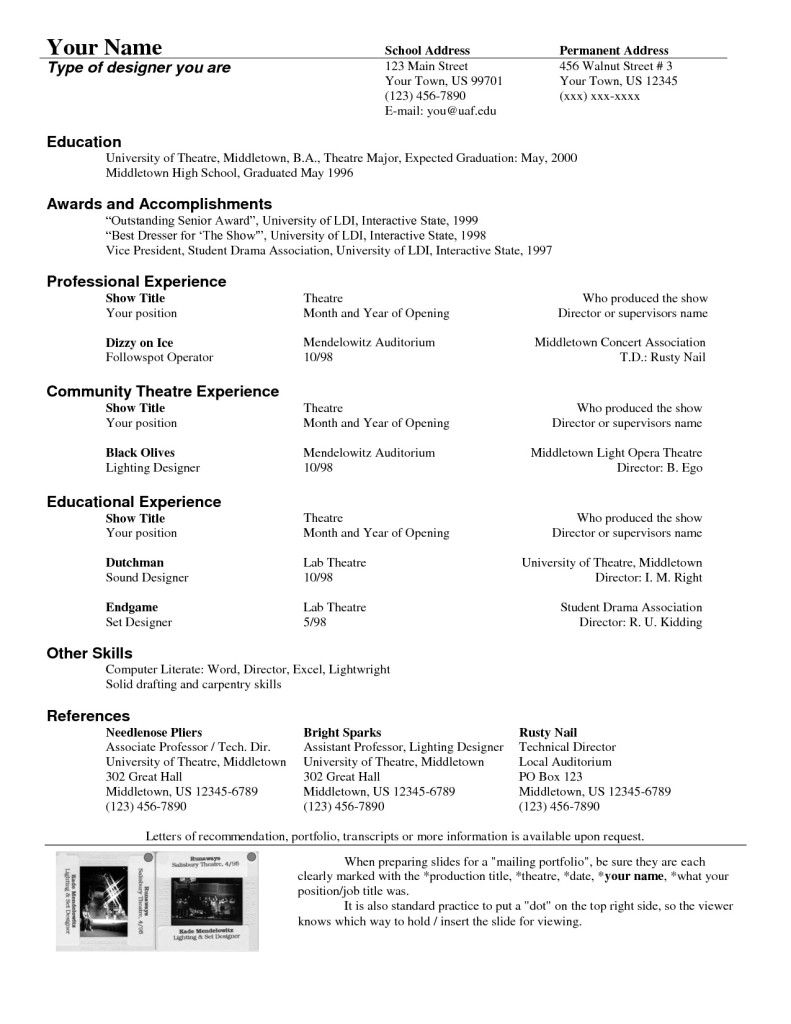 Theatre Resume Template Drama Teacher Pinterest Resume Resume throughout proportions 791 X 1024