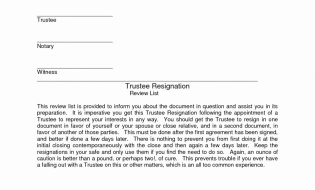 Trustee Resignation Letters Yelomdigitalsiteco with regard to size 1150 X 1150