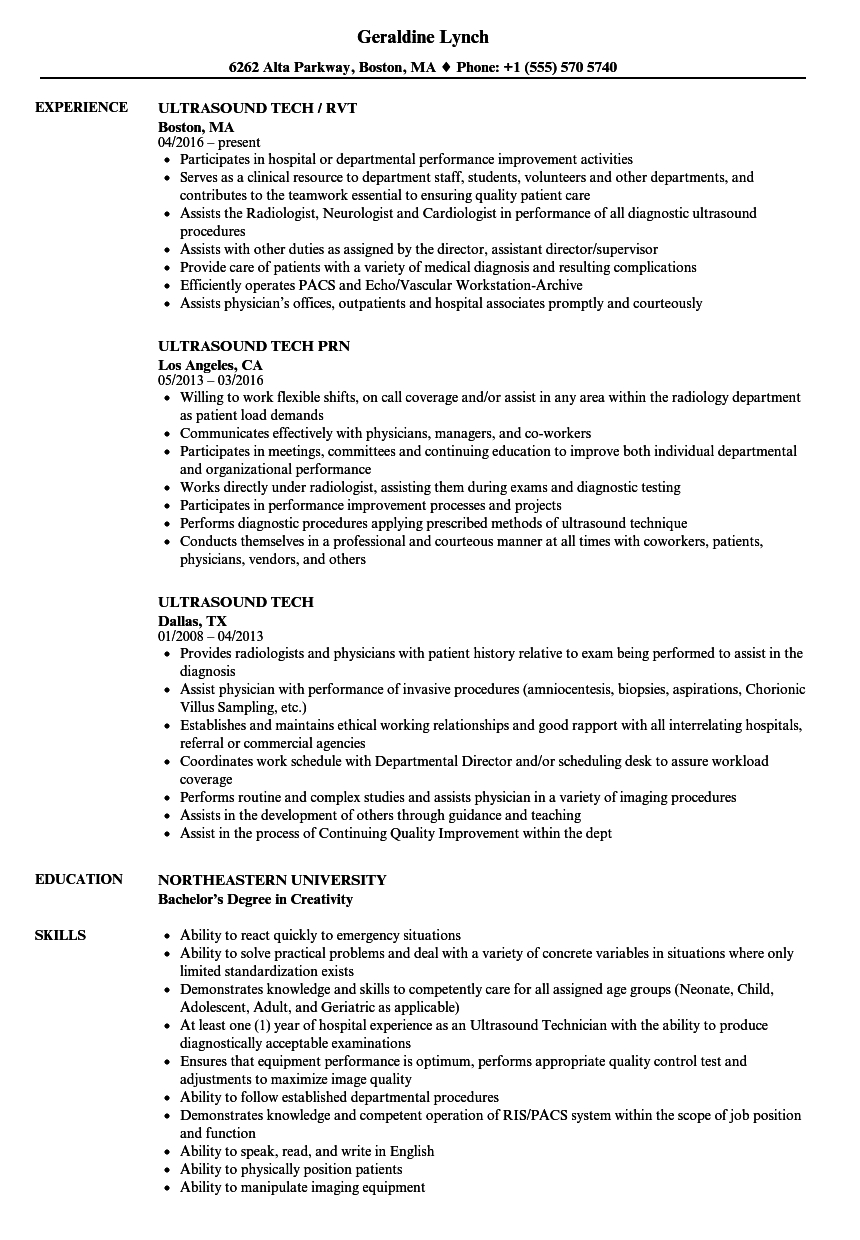 Ultrasound Tech Resume Samples Velvet Jobs within sizing 860 X 1240