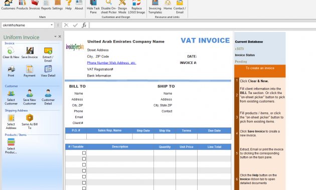 United Arab Emirates Invoice Template intended for size 1280 X 900