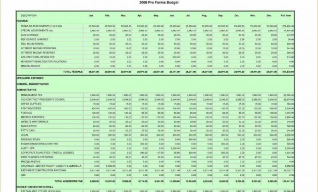 Use Pro Forma Budget Template This Pro Forma Business Budget in size 1024 X 792