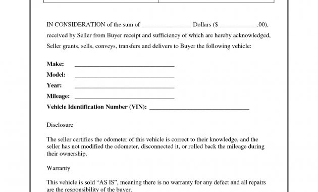 Vehicle No Warranty Bill Of Sale Printable 85504le Pdf Used Ontario with proportions 1275 X 1650