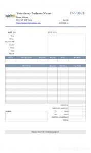 Veterinary Invoice Template regarding size 730 X 1229