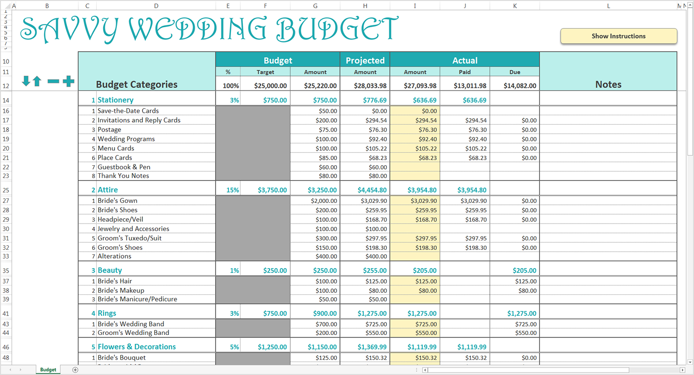 Wedding Budgets Excel Yelomdigitalsiteco for proportions 1400 X 758