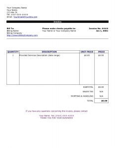 Word Document Invoice Template Blank Invoice Doc 2016wwwmahtaweb intended for proportions 1275 X 1650