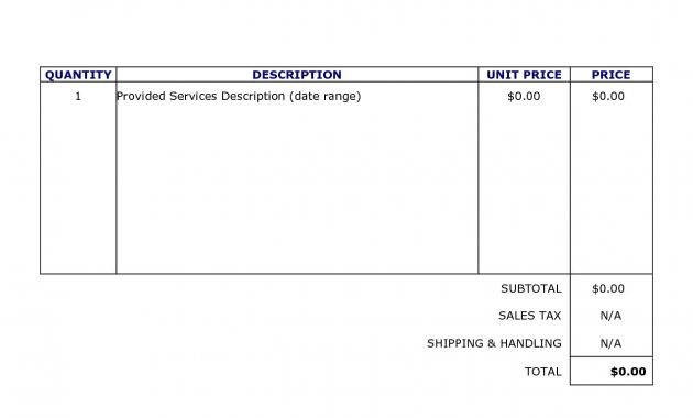 Word Document Invoice Template Blank Invoice Doc 2016wwwmahtaweb intended for proportions 1275 X 1650