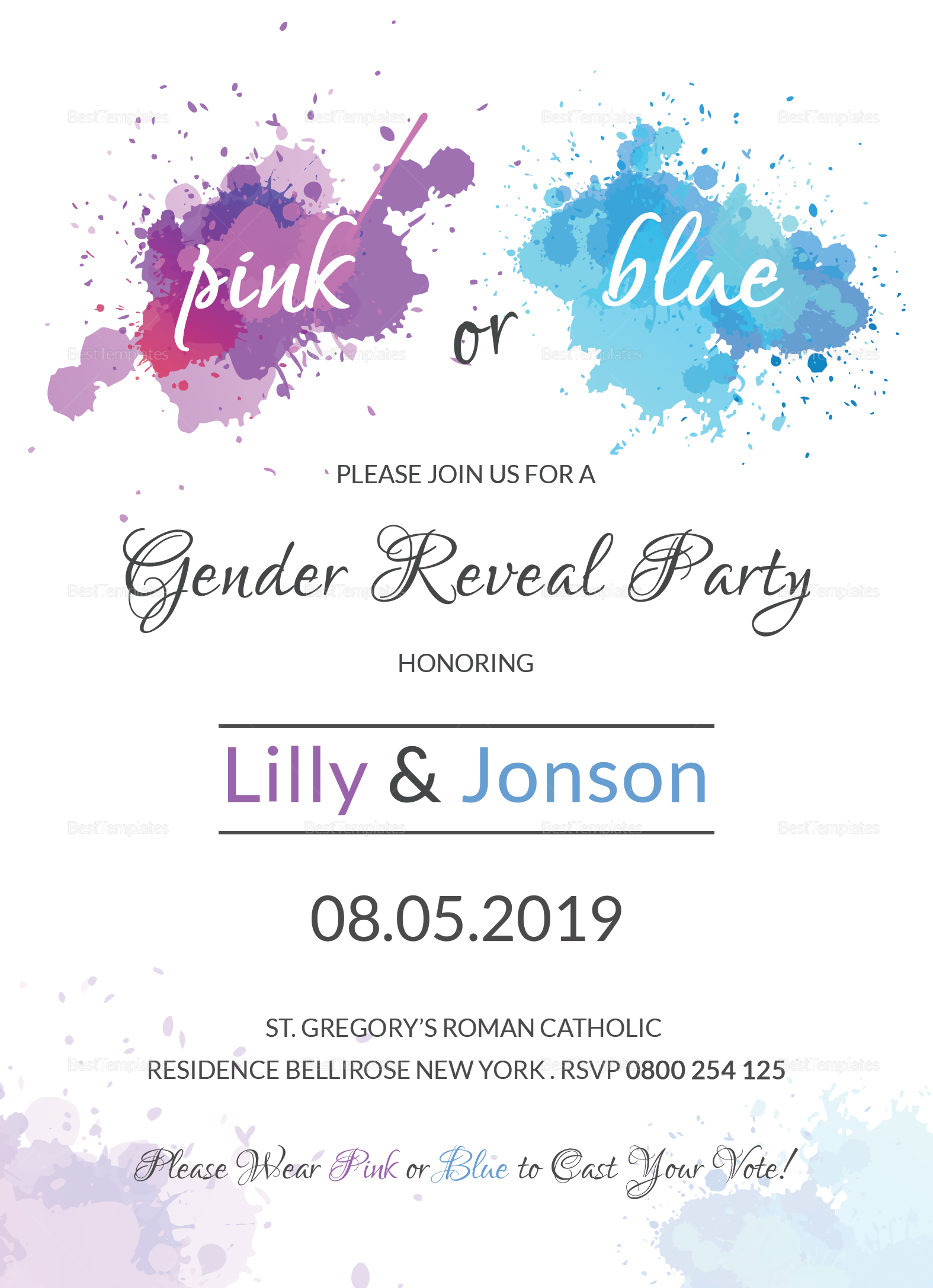 001 Template Ideas Gender Reveal Invitation Photoshop Invitations intended for size 1575 X 2175