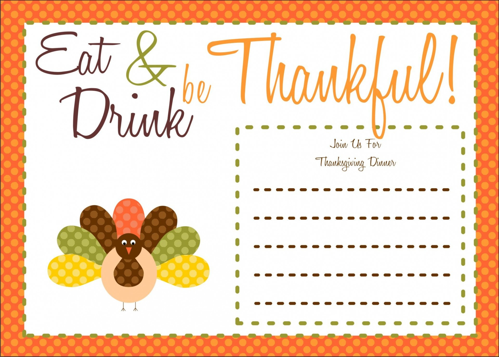 002 Free Thanksgiving Invitation Templates Template Staggering Ideas in dimensions 1920 X 1373