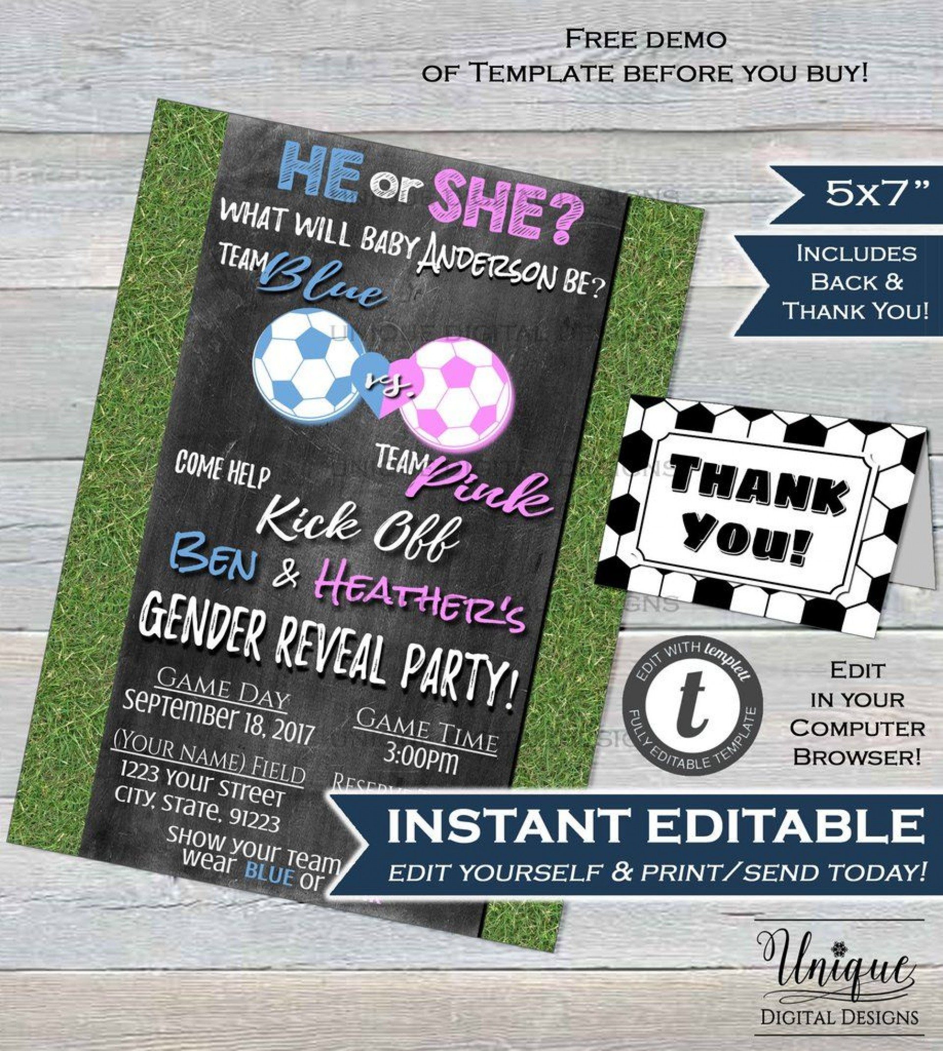003 Gender Reveal Invitations Template Sensational Ideas Free with regard to size 1920 X 2141