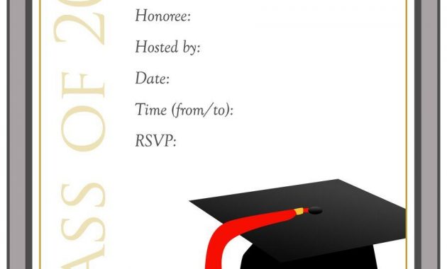 003 Template Ideas Graduation Party Invitations Templates Stupendous regarding sizing 900 X 1165