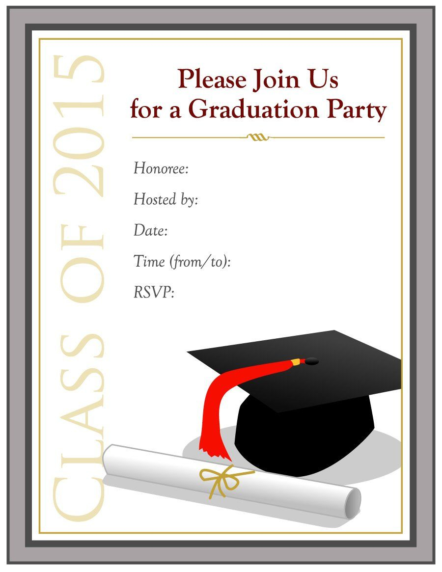 003 Template Ideas Graduation Party Invitations Templates Stupendous regarding sizing 900 X 1165