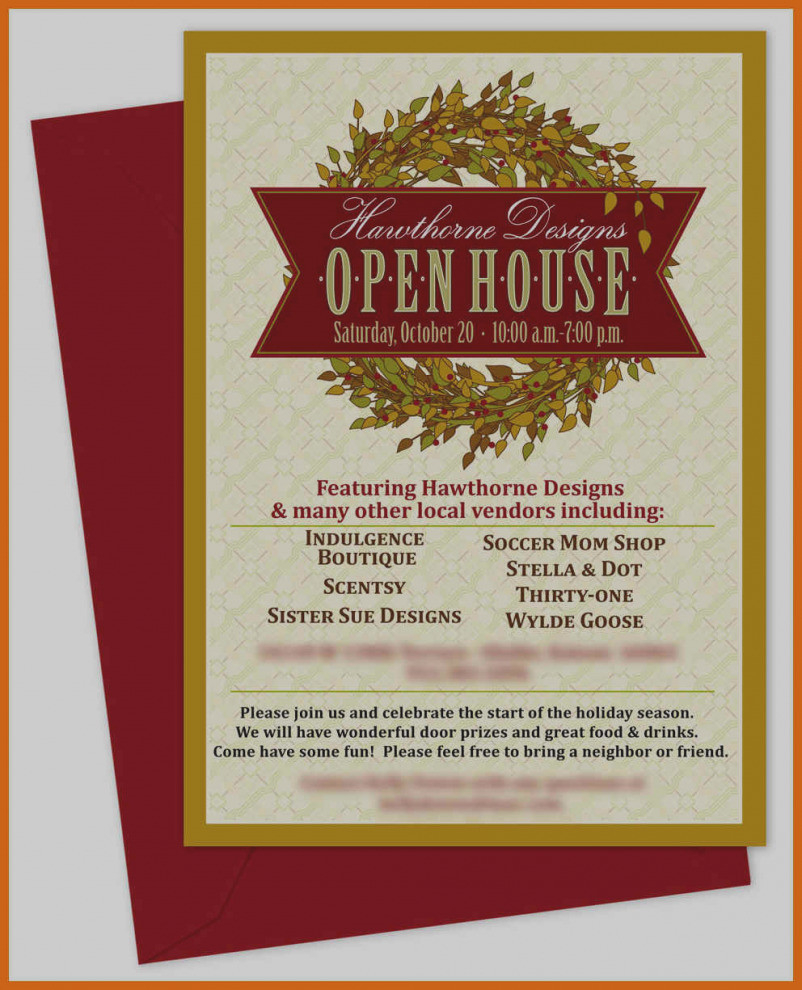 Template For Open House Invitation • Business Template Ideas