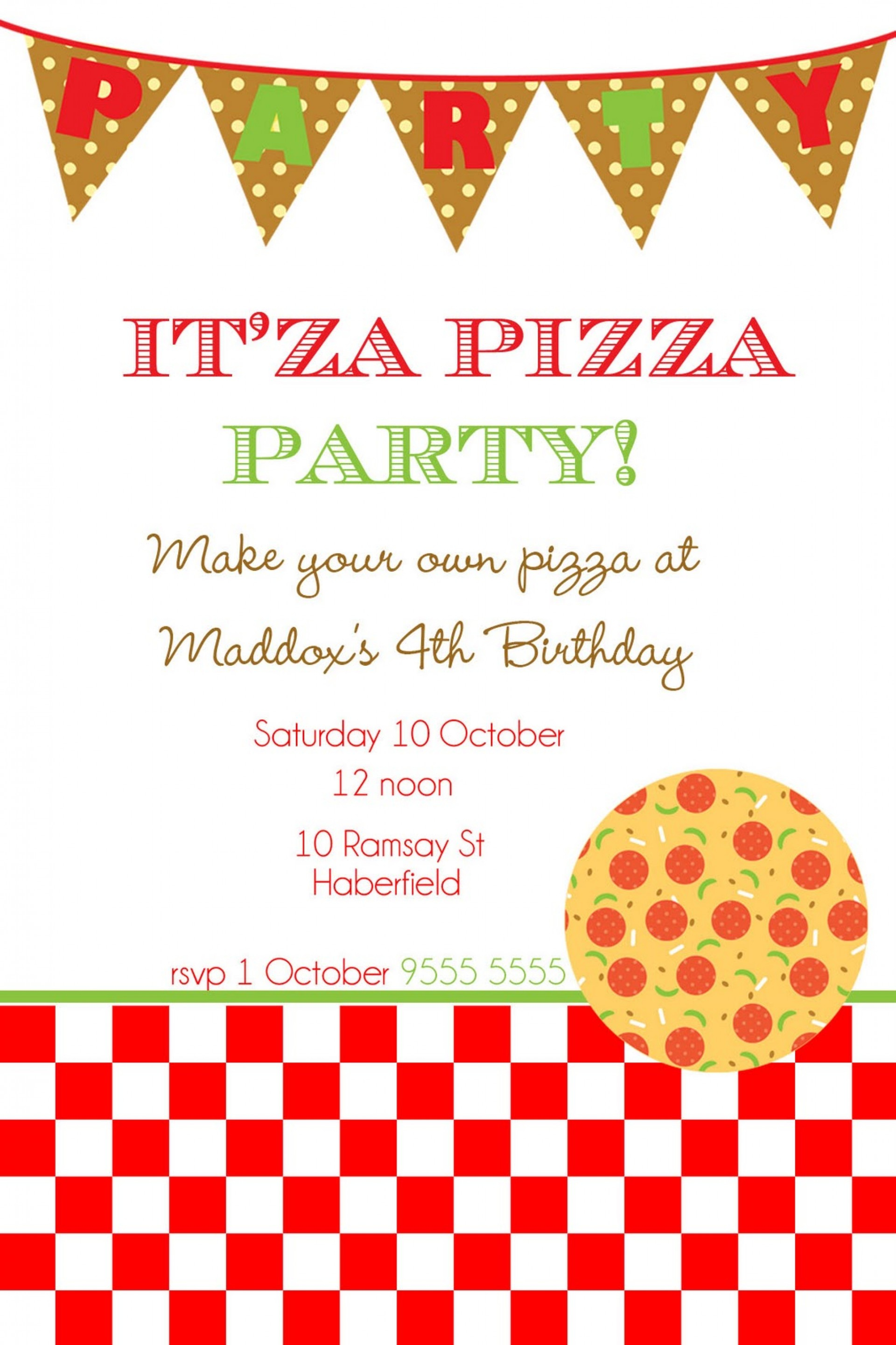 004 Template Ideas Pizza Party Invitation Free Striking Nouberoakland for dimensions 1920 X 2881