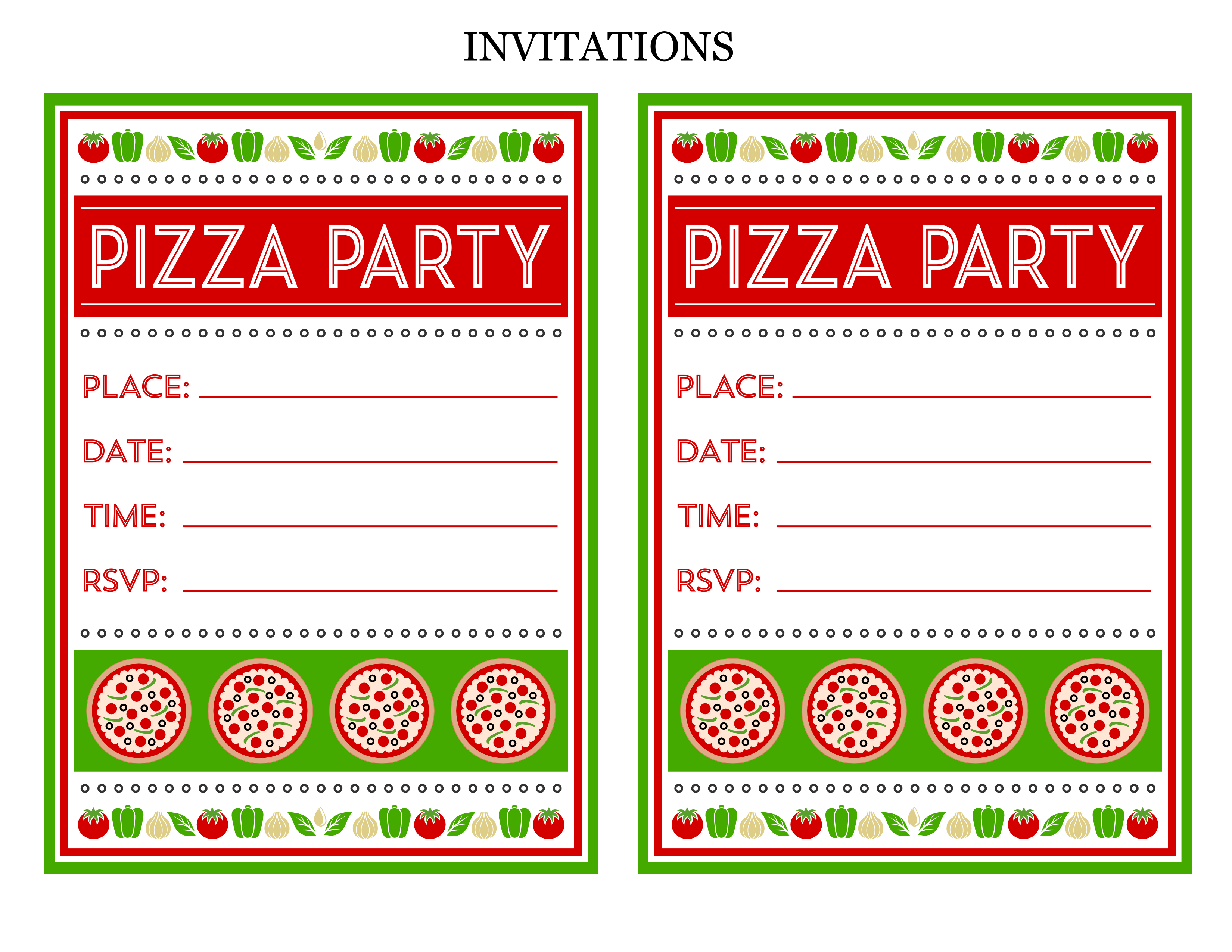 005 Pizza Party Invitation Template Free Tips Invitations Designs regarding sizing 3300 X 2550