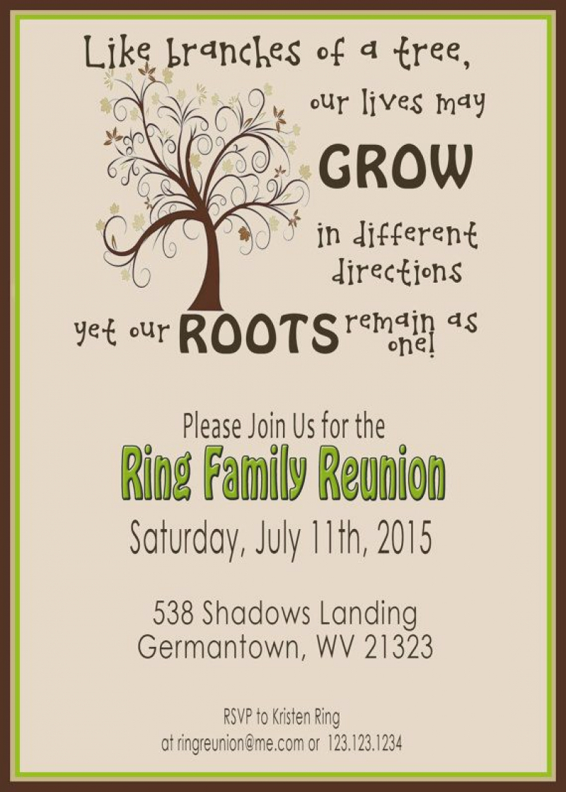 006 Family Reunion Invitation Templates Free Template Ideas throughout dimensions 800 X 1120