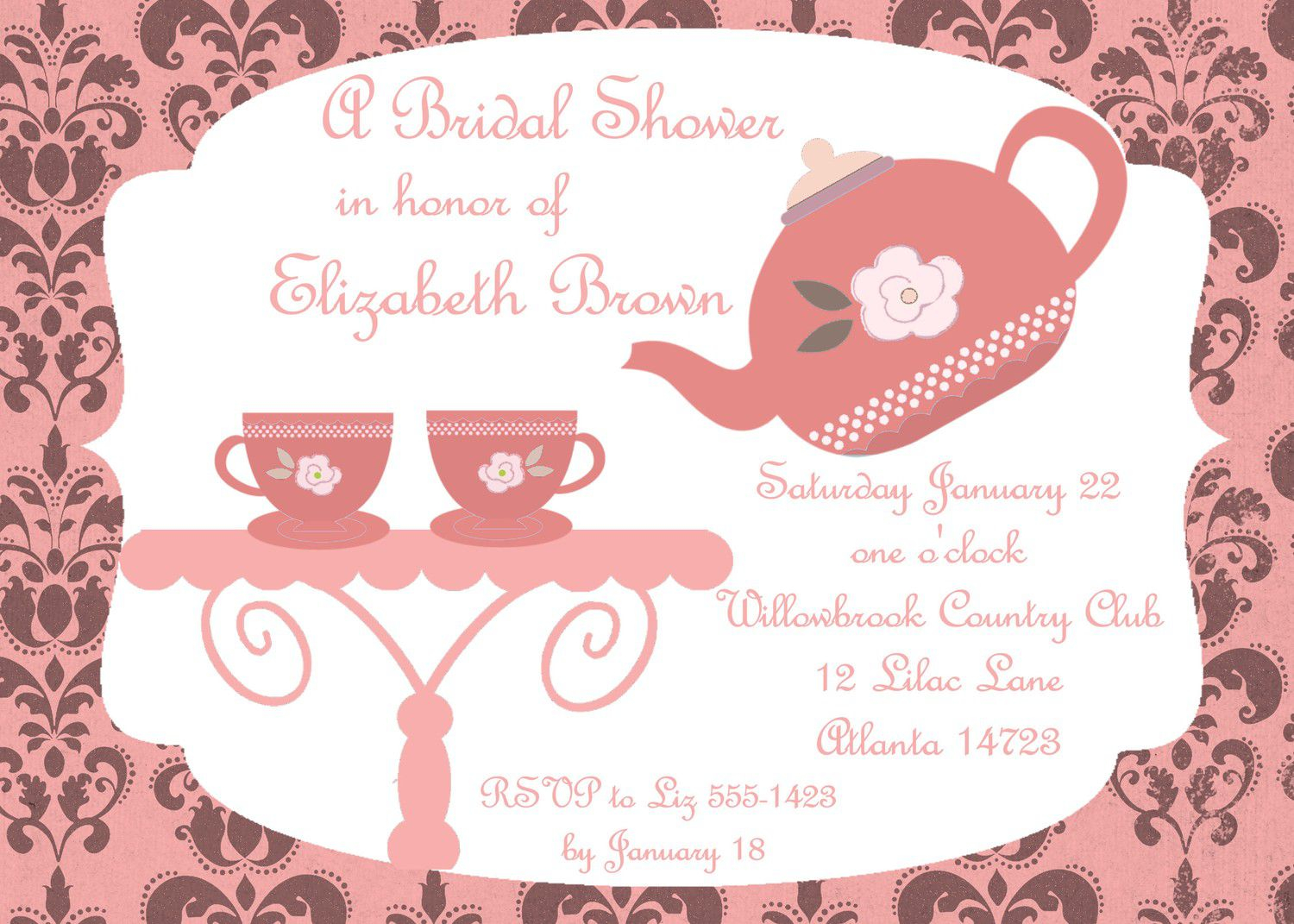 007 Template Ideas Tea Party Invitation Templates Free Printable pertaining to sizing 1500 X 1071