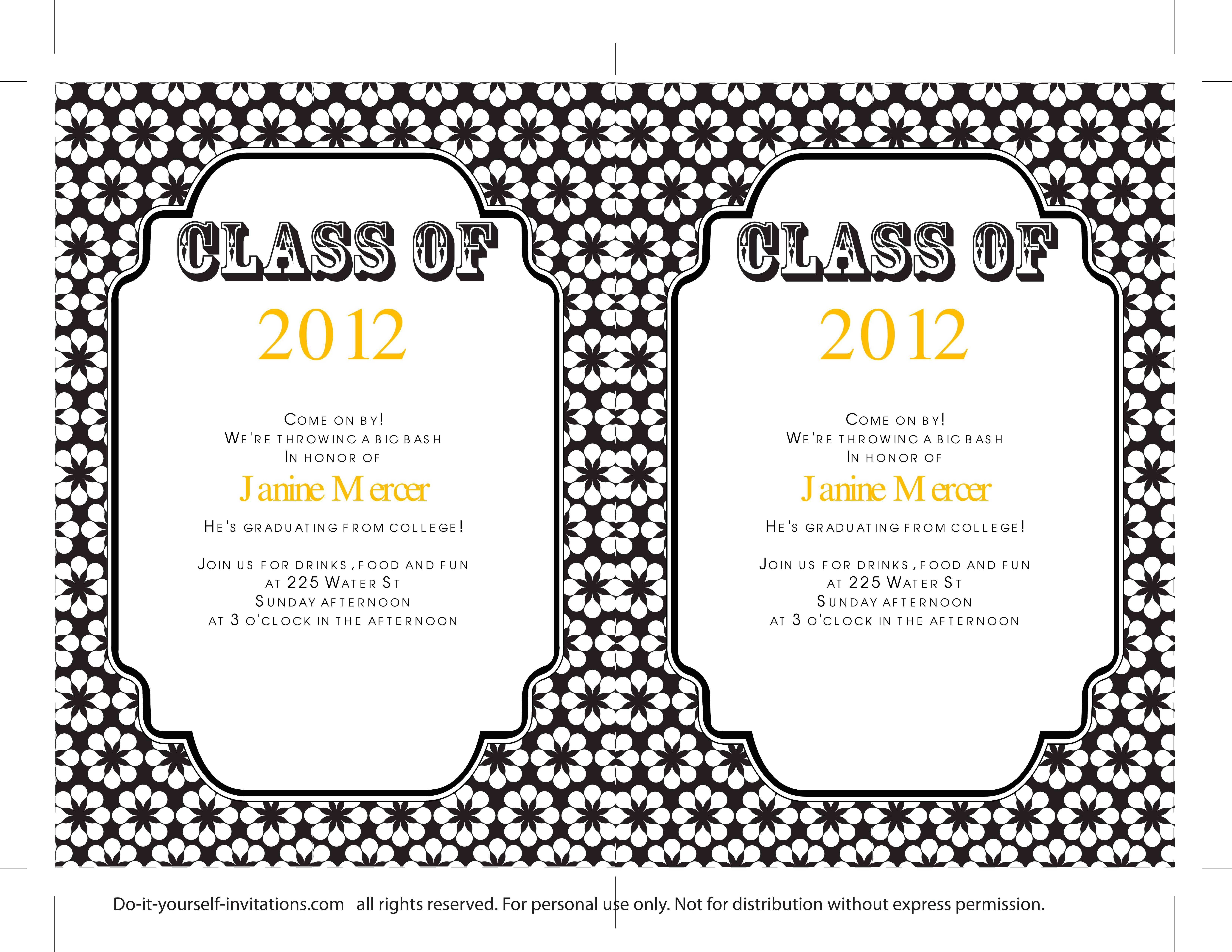 008 Free Printable Graduation Invitation Templates Template Awesome with regard to dimensions 6600 X 5100