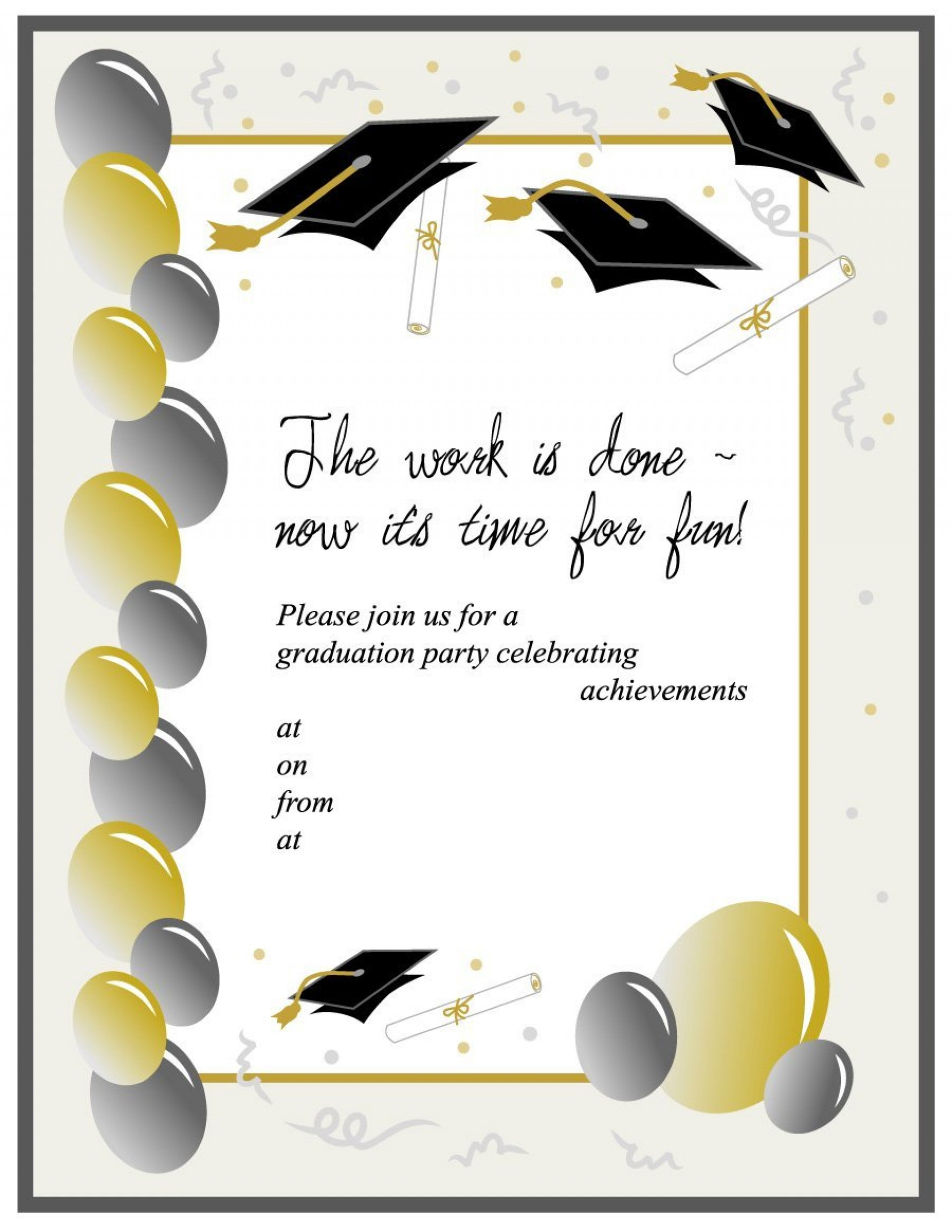 008 Graduation Invitation Templates Template Ideas Party Invitations pertaining to size 1920 X 2485