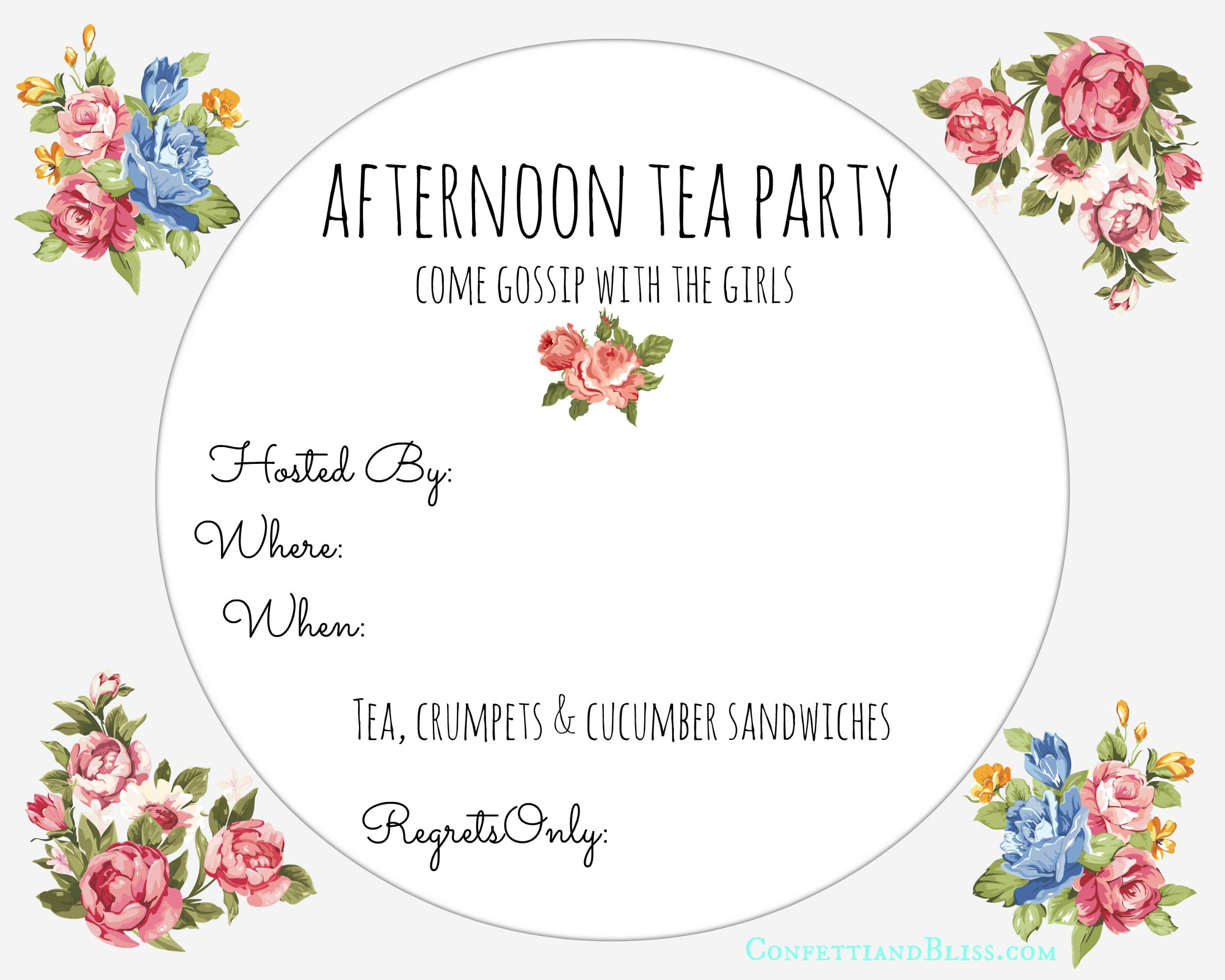 008 Tea Party Invitation Template Free Remarkable Ideas Templates with proportions 2556 X 2045