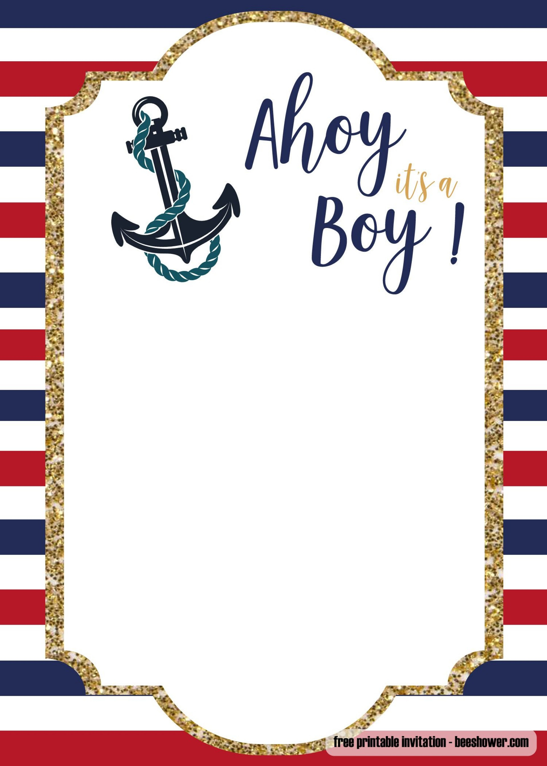 009 Free Nautical Invitation Templates Template Ideas Birthday intended for sizing 1920 X 2688