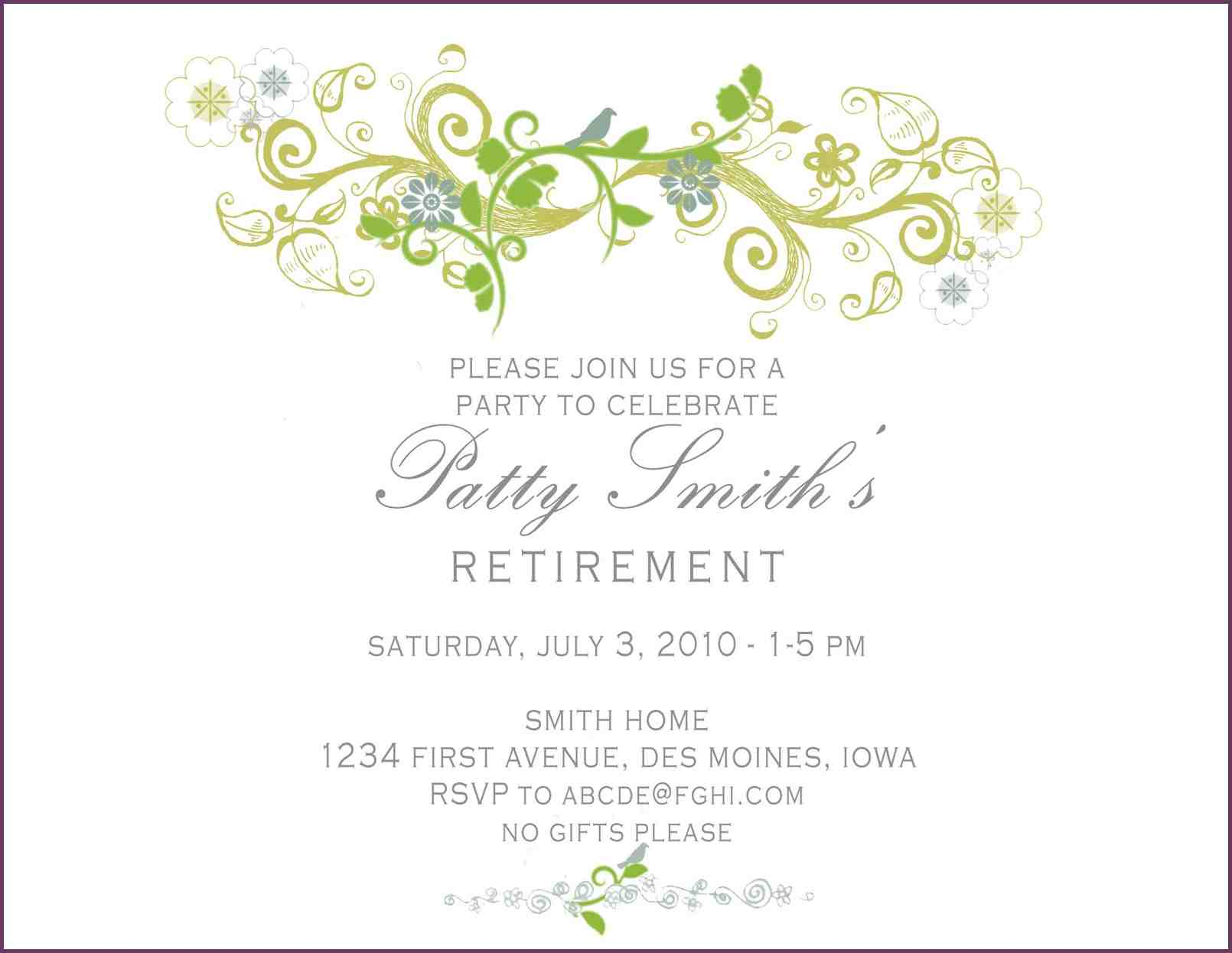 009 Template Ideas Retirement Party Invitations Templates Free 37578 intended for size 1610 X 1246