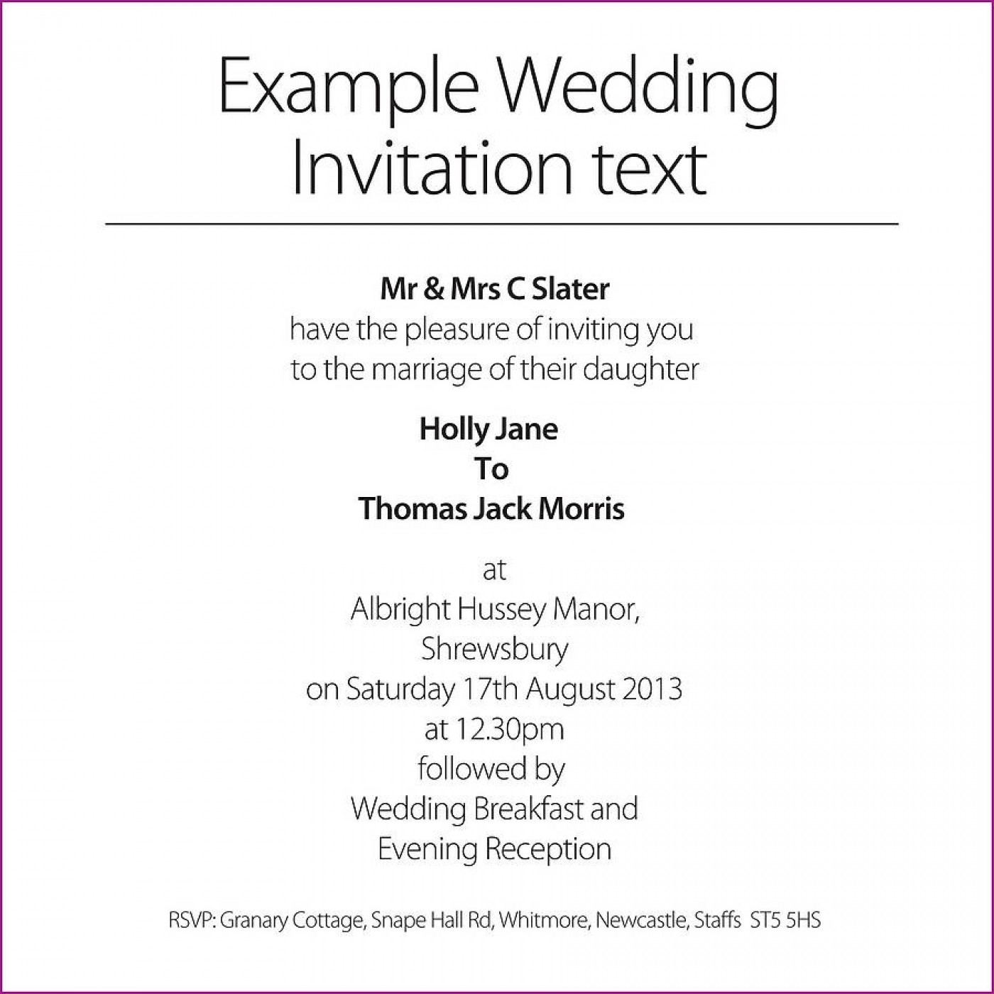 009 Wedding Invitation Text Examples Invite Wording Templates within sizing 1400 X 1400