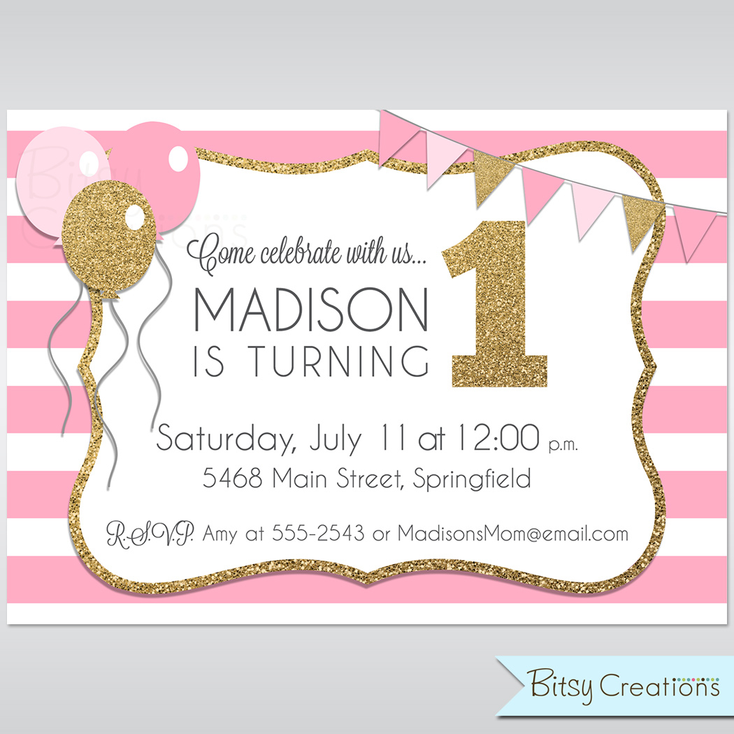 010 Pink And Gold Invitations Templates Template Ideas Pinkgold with measurements 1050 X 1050