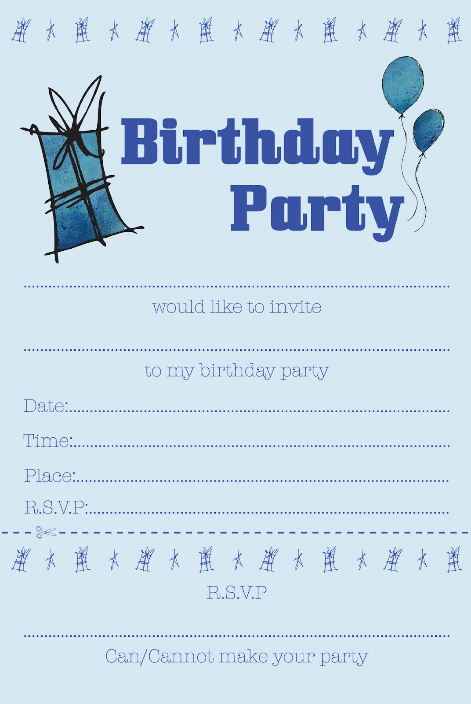 012 Boy Birthday Invitation Templates Boys Party 75442 Template intended for proportions 1920 X 2865