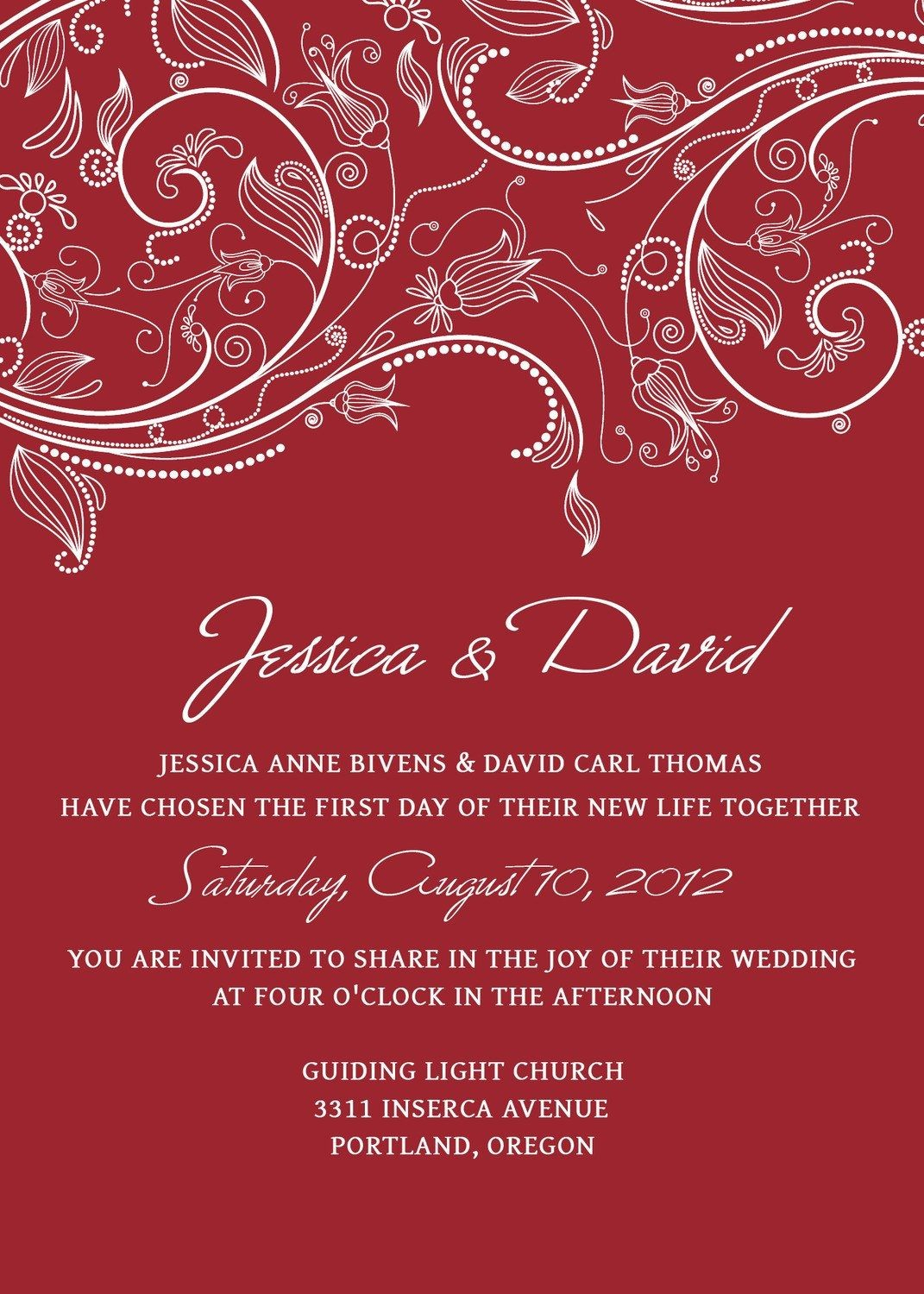 012 Photoshop Wedding Invitation Templates Psd Red Crimson White intended for proportions 1071 X 1500