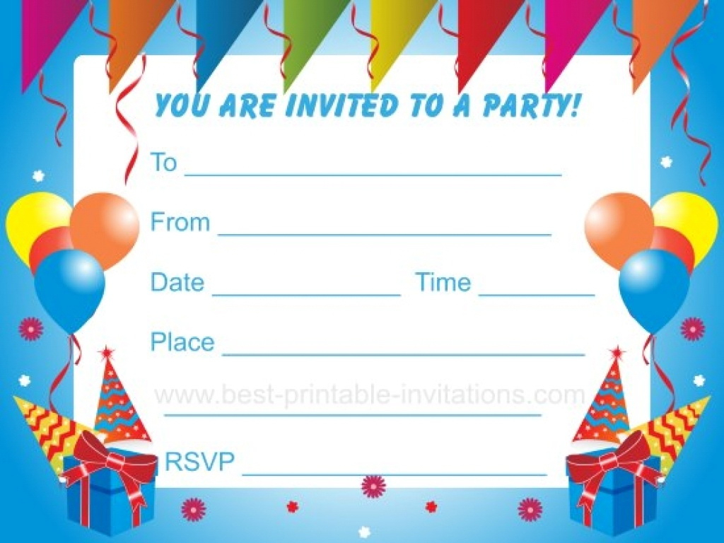 013 Kids Birthday Party Invite Template Invitation Templates regarding size 1024 X 768
