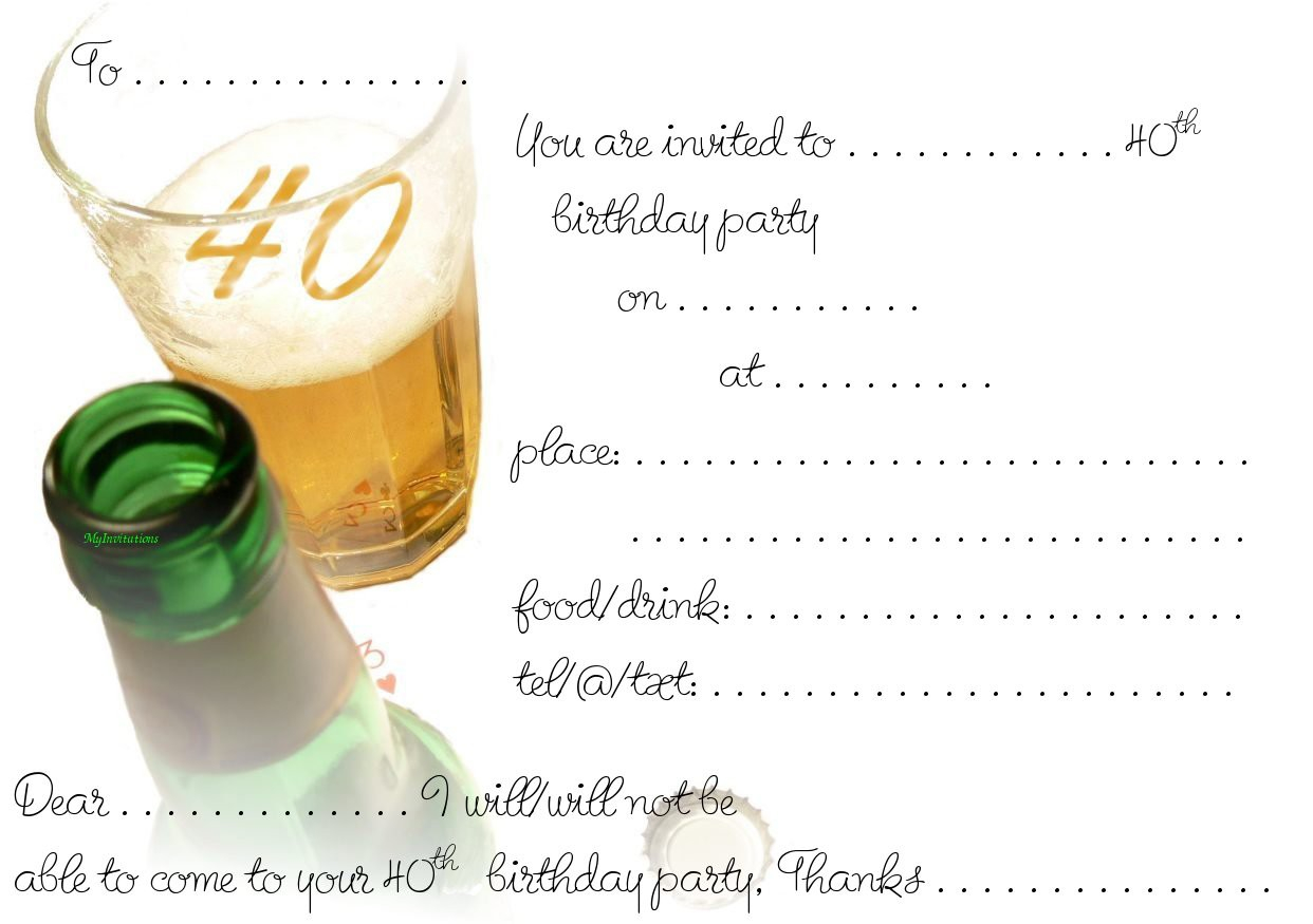 014 Free 40th Birthdays Templates Template Ideas Printable Surprise regarding sizing 1242 X 875