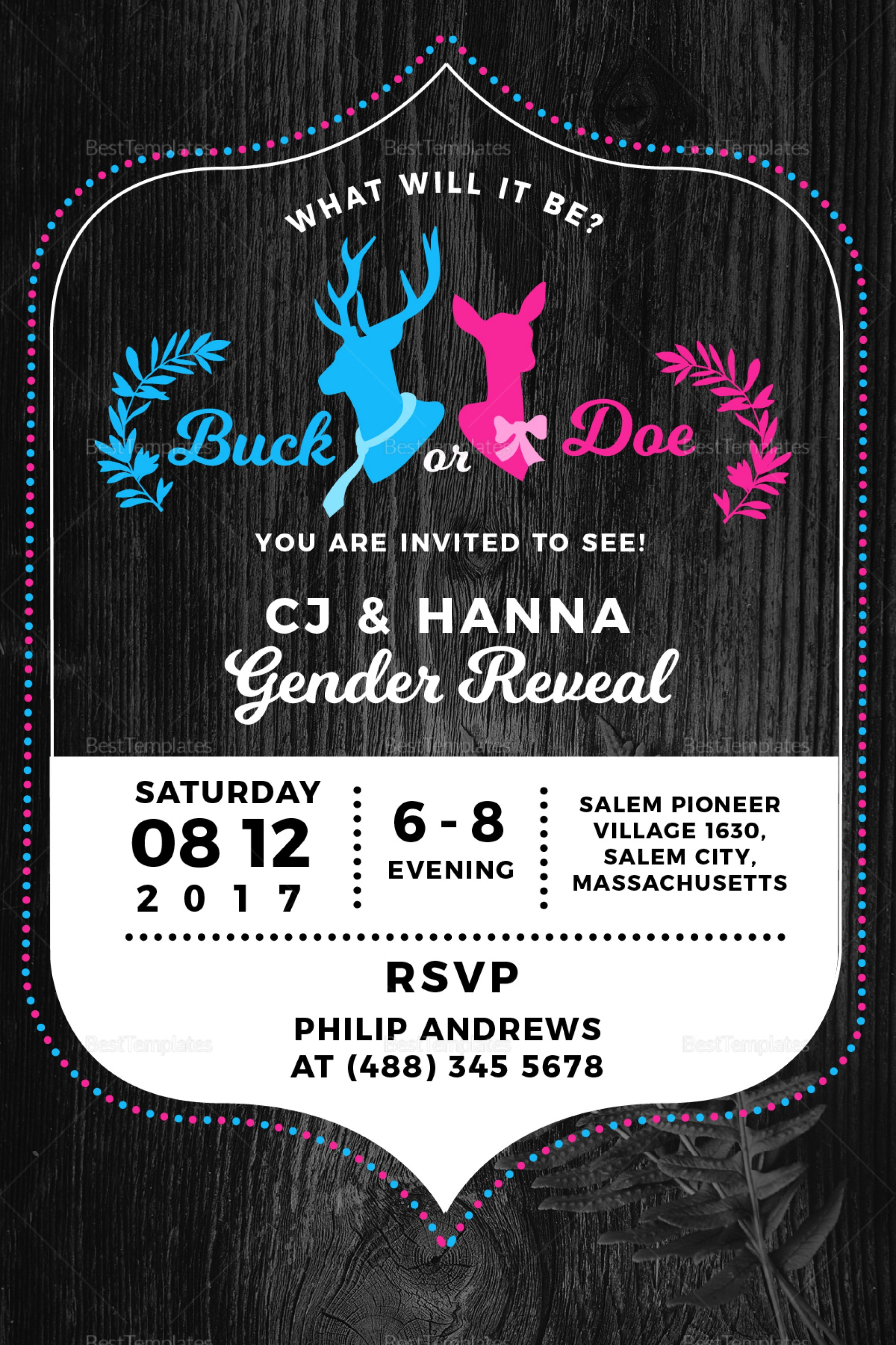 015 Template Ideas Bootsorbows Invite Front Gender Reveal within sizing 1920 X 2880