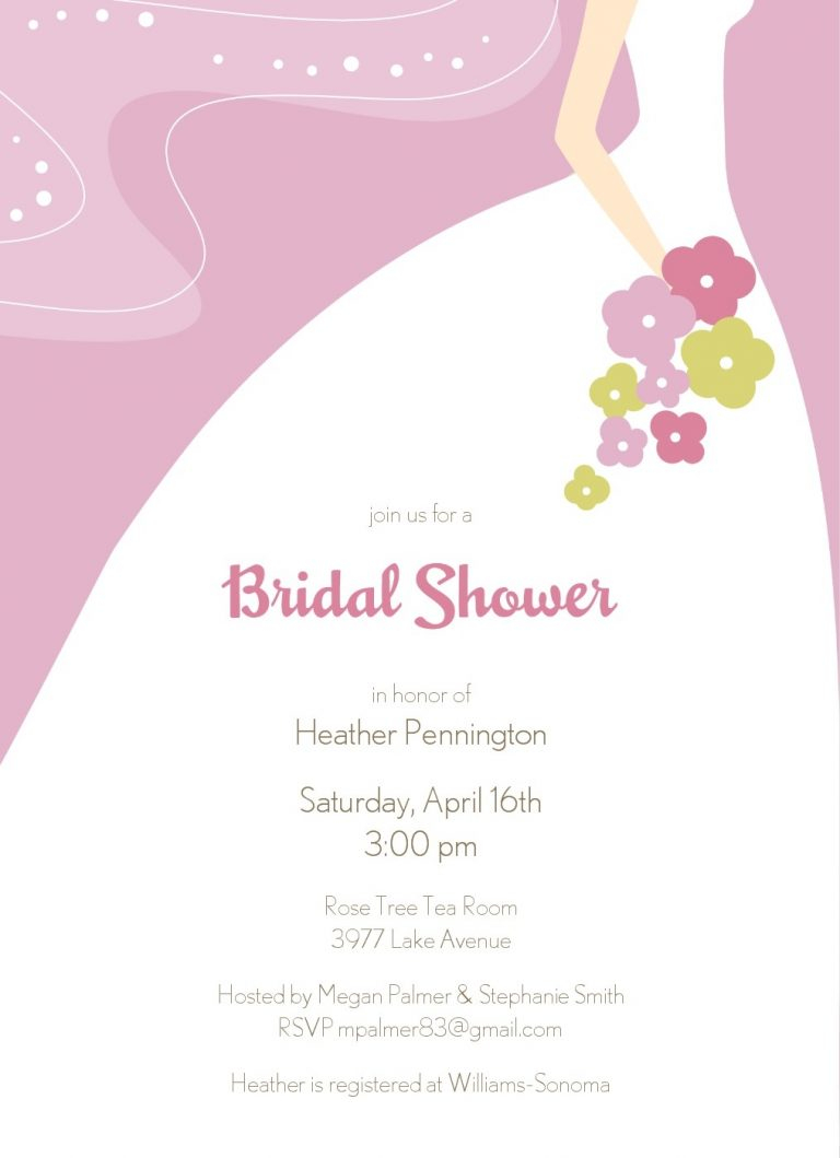 016 Free Bridal Shower Invitation Templates Downloads Heart pertaining to proportions 768 X 1059